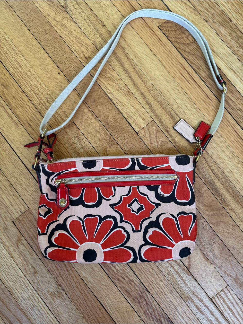 Coach Poppy Canvas Crossbody Purse